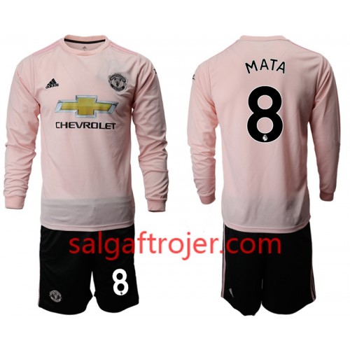 Manchester United Fodboldtrøjer MATA 8 Børn Udebanesæt 2018/19 Langærmet Manchester United Fodboldtrøjer MATA 8 Børn Udebanesæt 2018/19 Langærmet